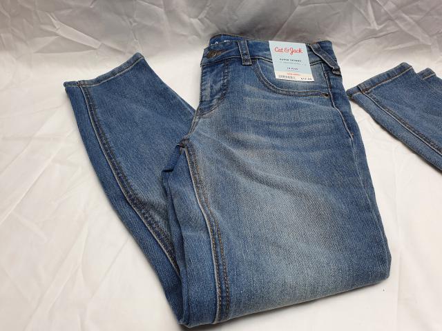 jeans with cats on knees