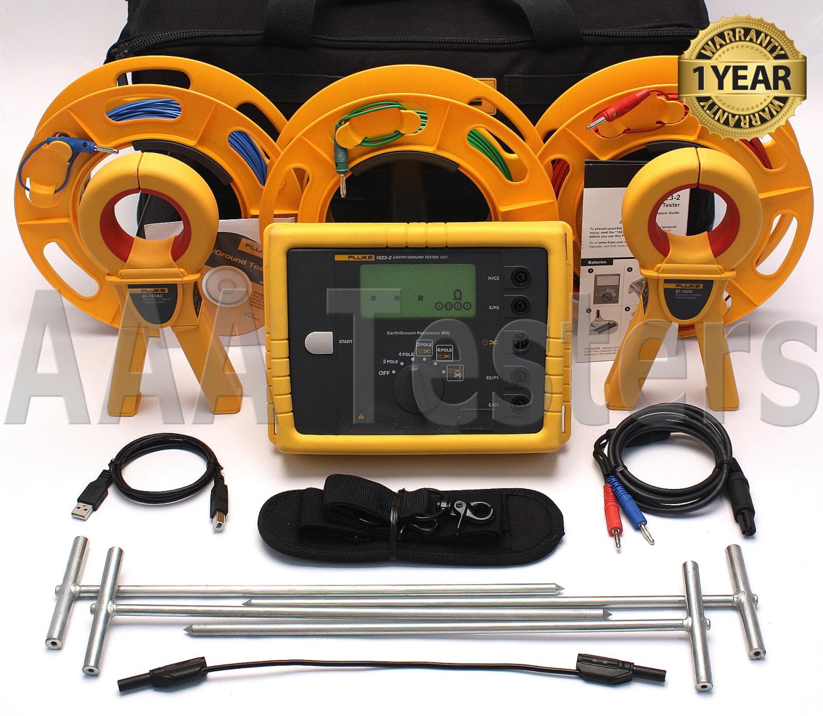 Fluke 16232 Kit GEO Earth Ground Resistance Tester Kit 1623 2
