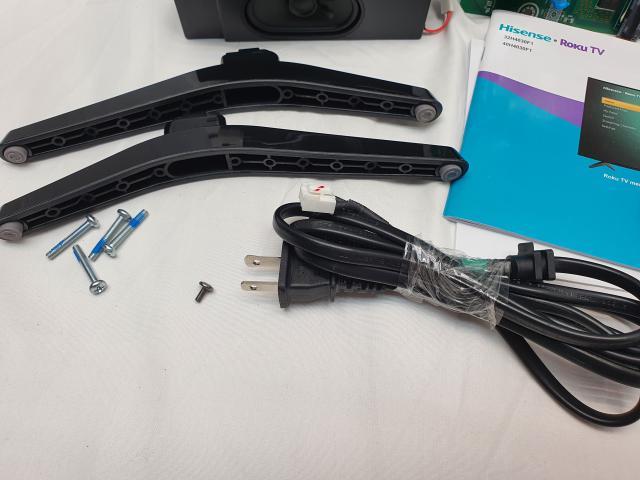 HISENSE TV PARTS REMOTE FEET POWER CORD MAIN BOARD W/CABLES SPEAKERS