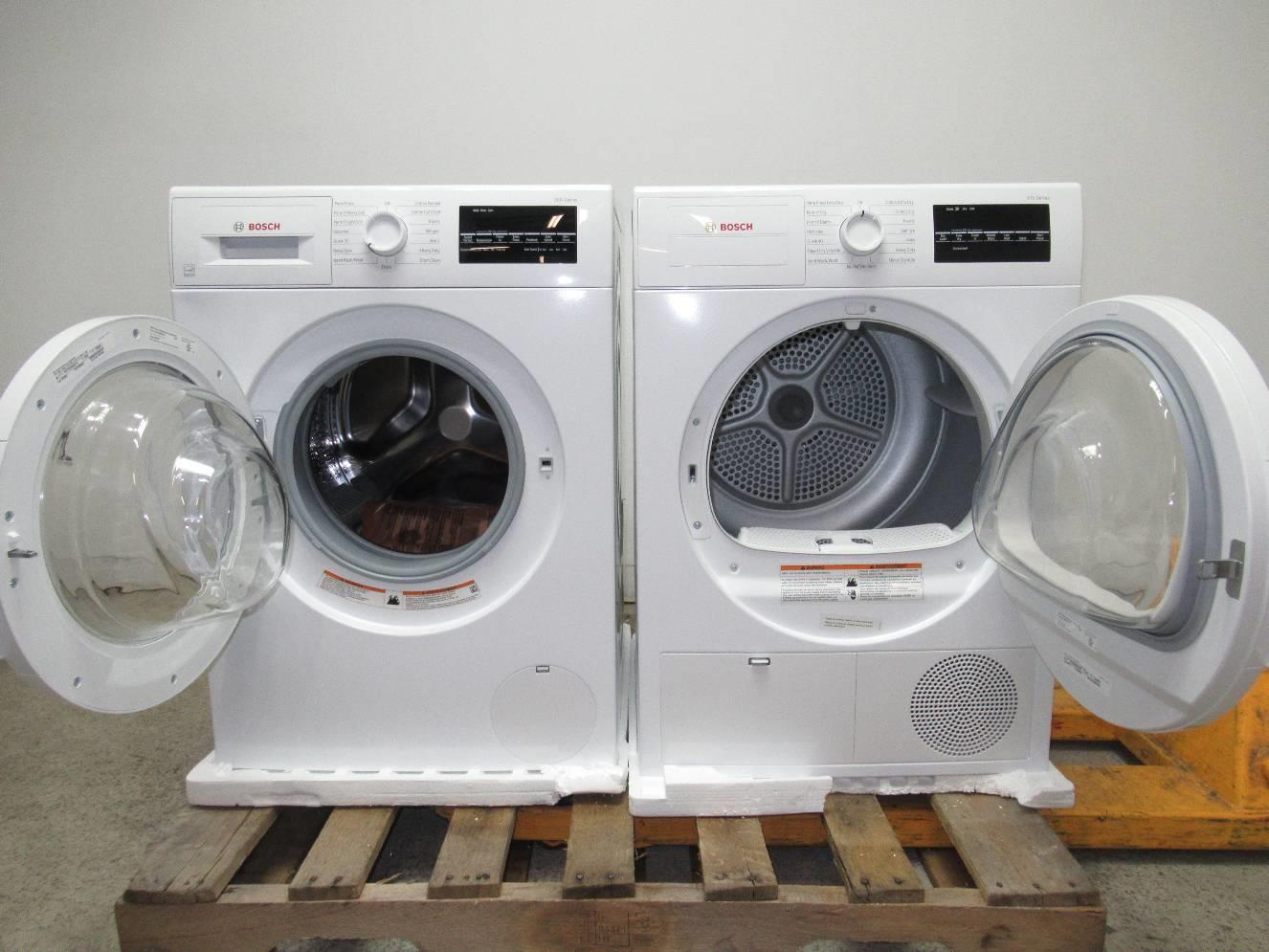 Bosch 300 Series Front Load WHT Washer & Dryer set WAT28400UC