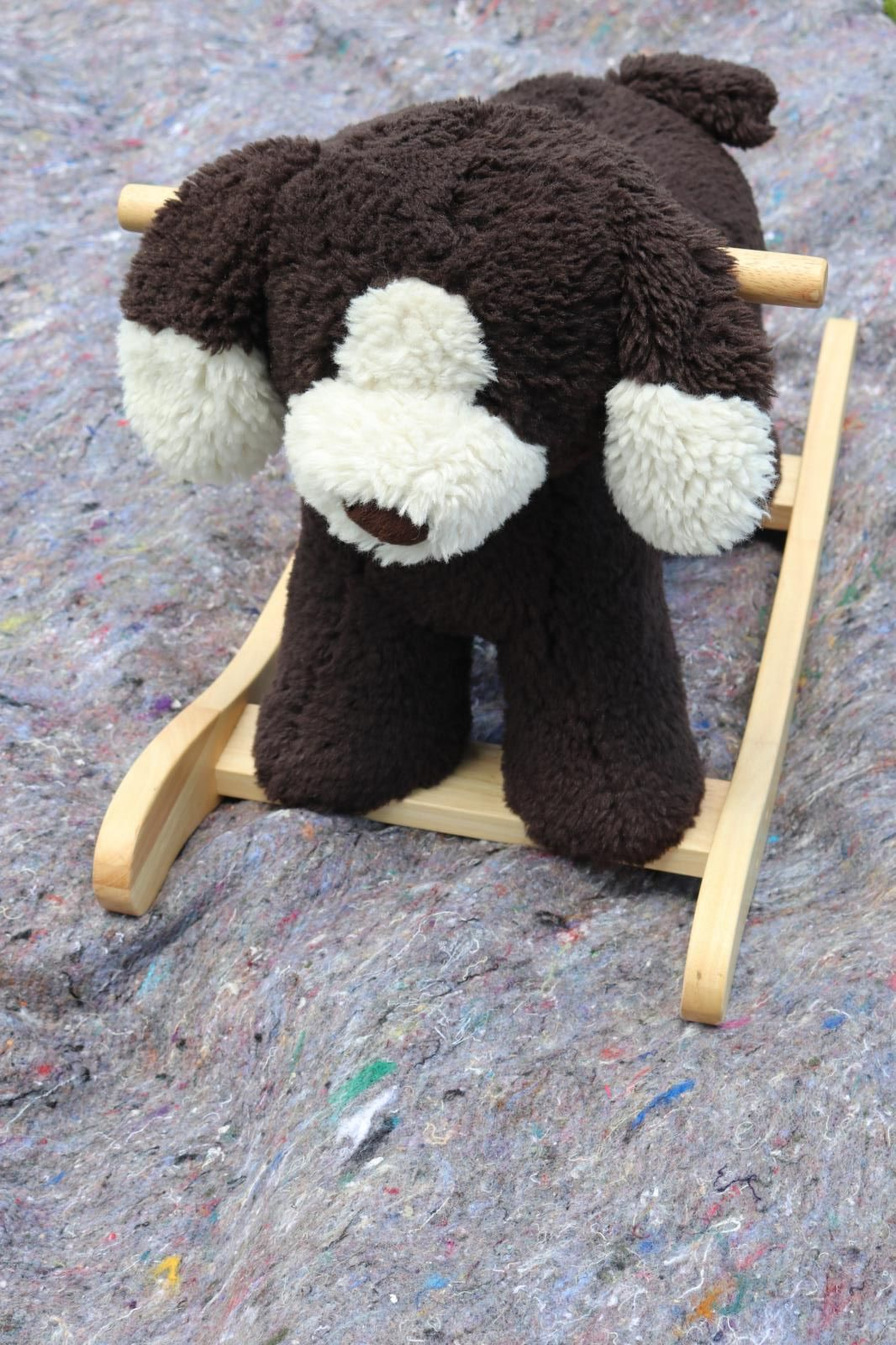 details about pottery barn kids rocking chair brown toy sherpa dog plush  rocker soft