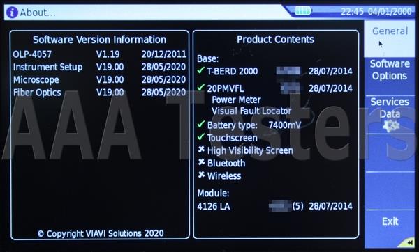 JDSU T-BERD 2000 4126 LA SM Fiber OTDR w/ Power Meter & VFL 4126LA