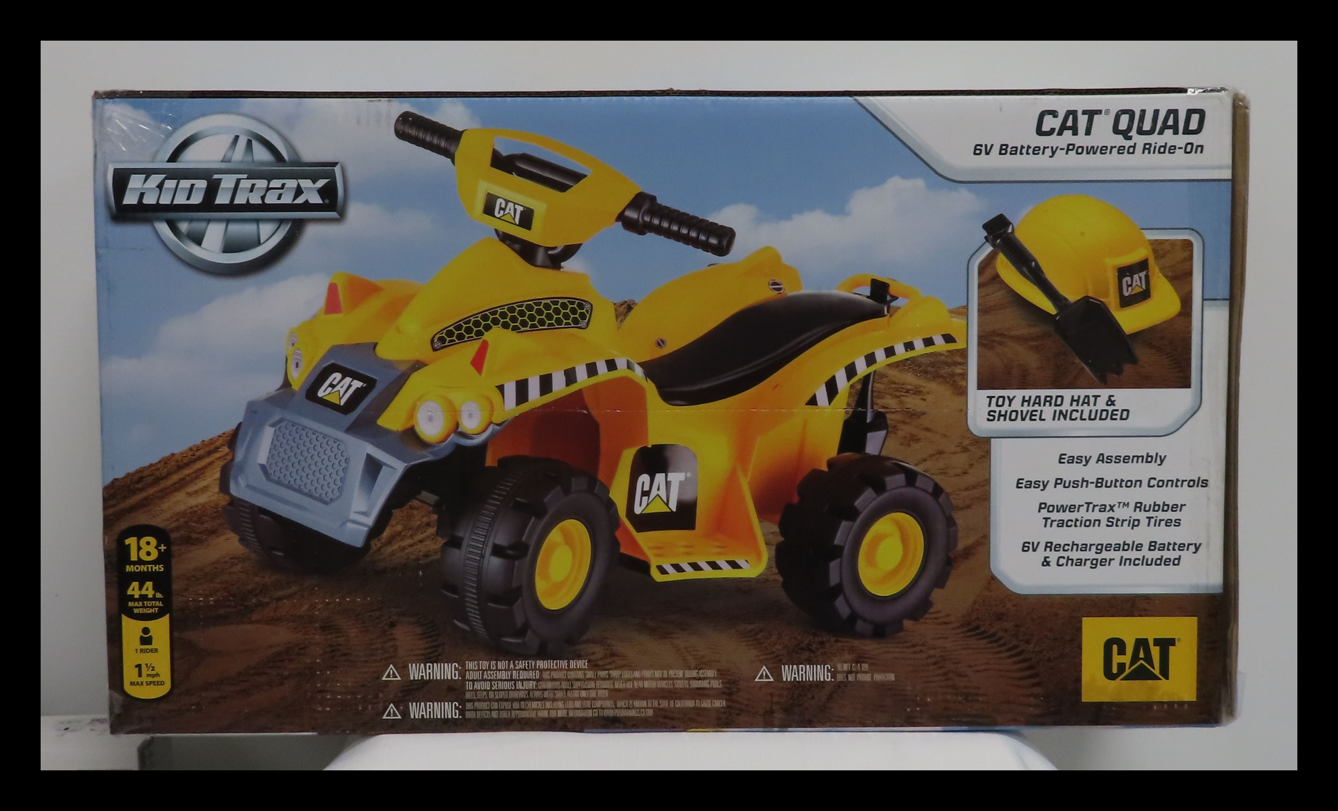 kid trax cat 6v quad ride on