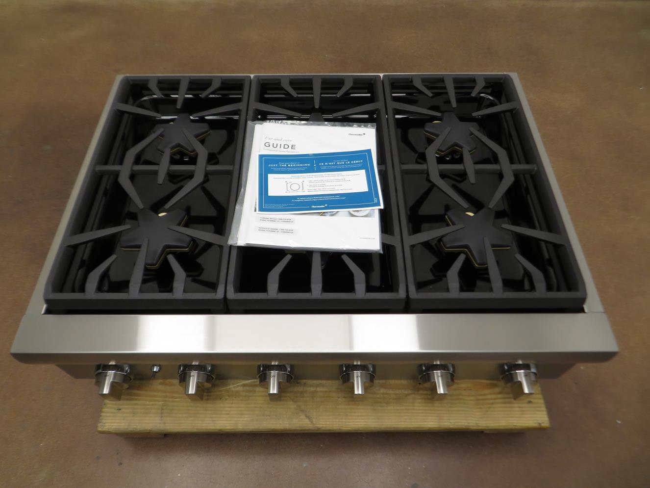 Thermador 36" Precision simmering 6 Star Burner Stainless Gas Rangetop