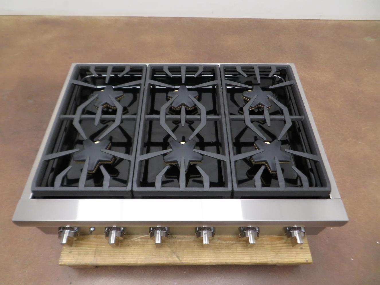 Thermador 36" Precision simmering 6 Star Burner Stainless Gas Rangetop PCG366W eBay