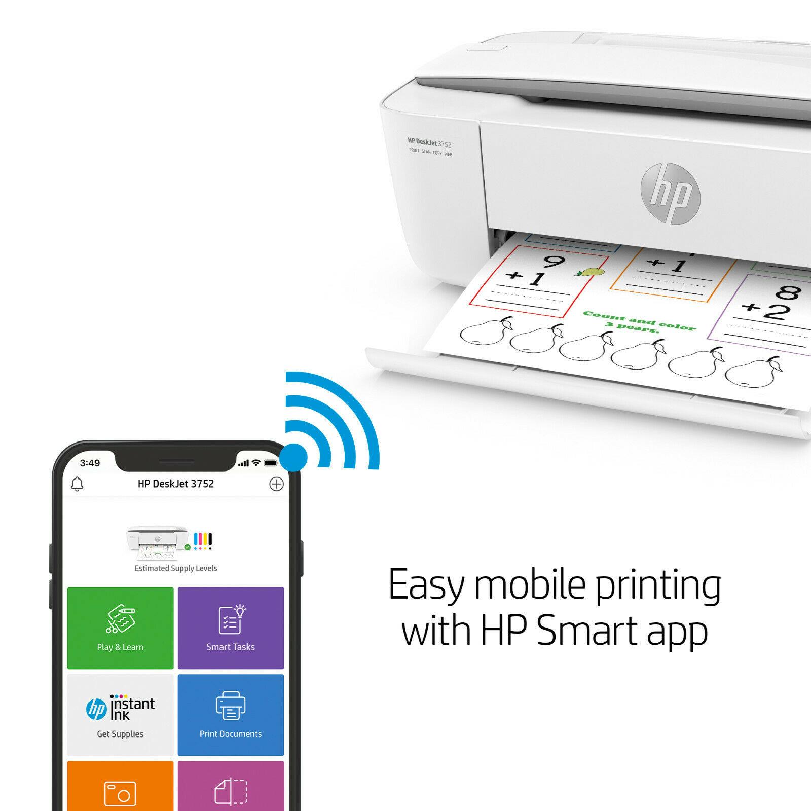 Hp Deskjet 3752 Wireless All In One Compact Color Inject Printer Free 0034