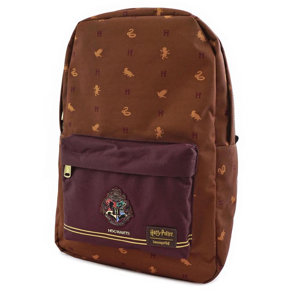 Loungefly Harry Potter Hogwarts Houses Gryffindor Brown School Bag ...