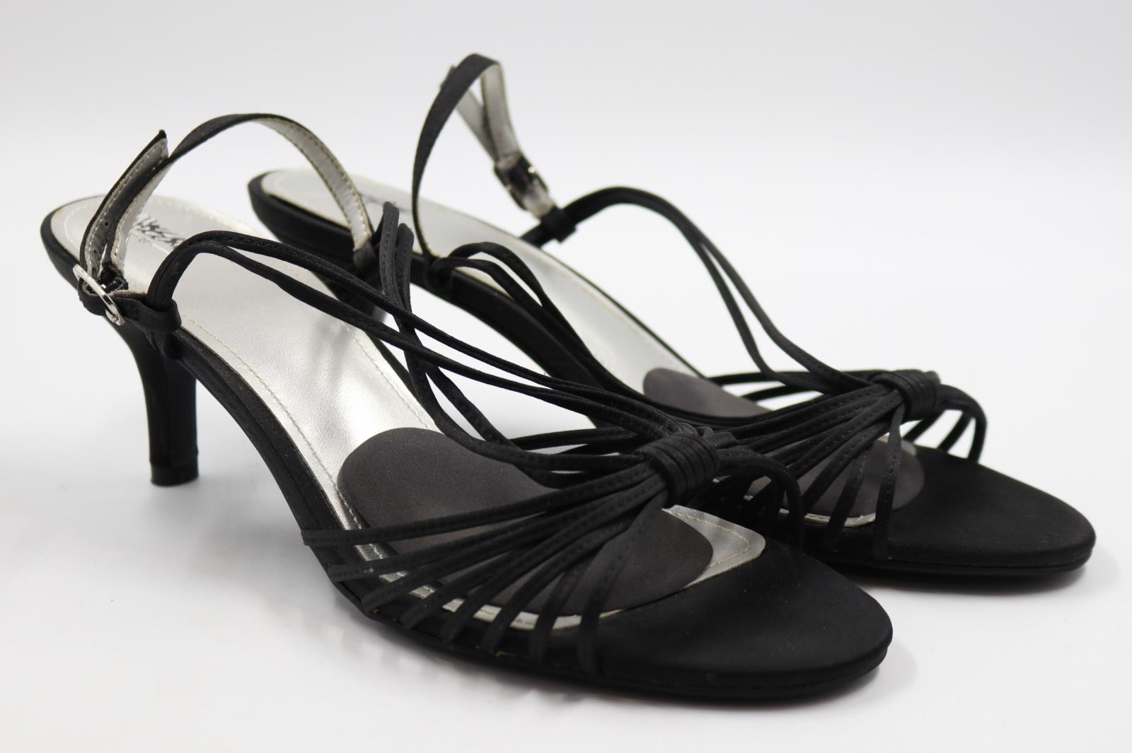 Mossimo Women's Ladies Black Strappy Dressy Kitten Heel Sandals Size 8. ...