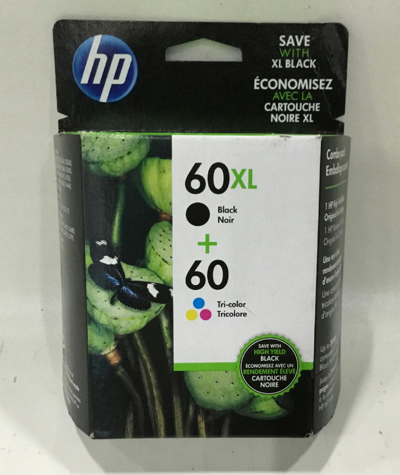 HP 60XL + 60 Black & Tri-Color Combo-Pack Ink Cartridge / N9H59FN - NEW ...