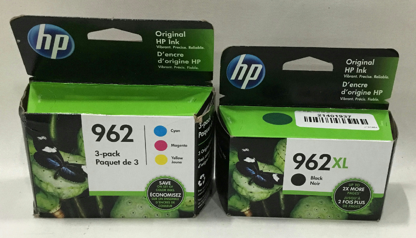 (LOT OF 2) HP 962XL 3JA03AN Black / 962 3YP00AN Tri-Color Ink Cartridge - NEW | eBay