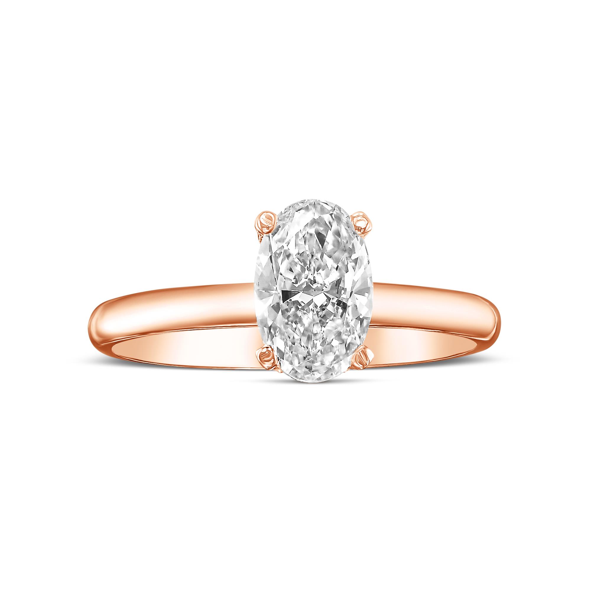Oval Cut Genuine Diamond Engagement Ring 1.25 Carat F SI1 14k White Gold Ladies eBay