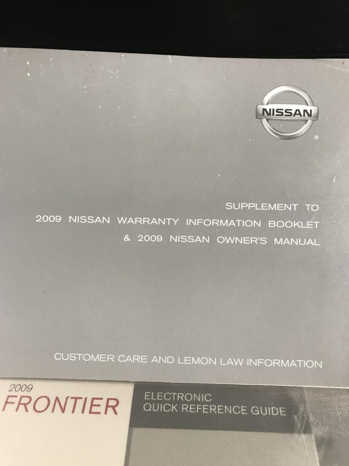 2009 Nissan Frontier Owners User Manual Electronic Quick Reference