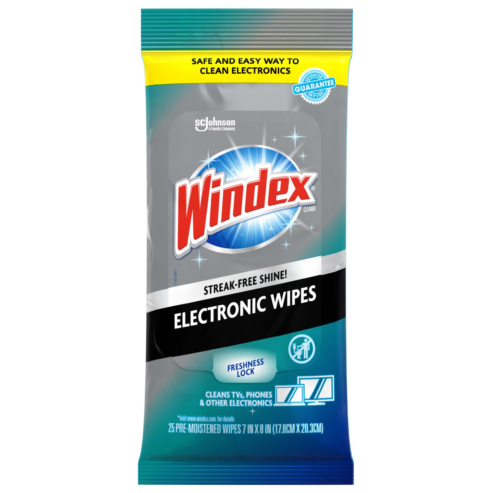 Windex Electronic Wipes 25 Count Streak Free No Residue Resealable | eBay