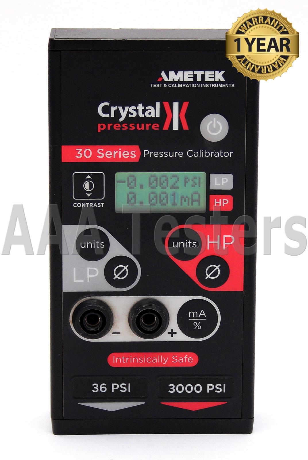 Ametek Crystal iS3336/3000PSI Series Pressure Calibrator Gauge iS33 36