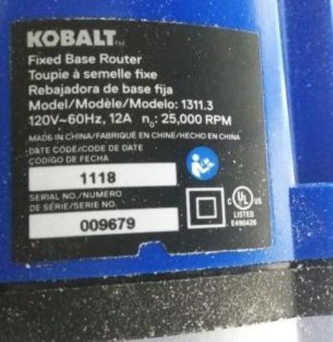 KOBALT 12-AMP MOTOR 1/4-IN AND 1/2-IN FIXED CORDED ROUTER WITH TABLE