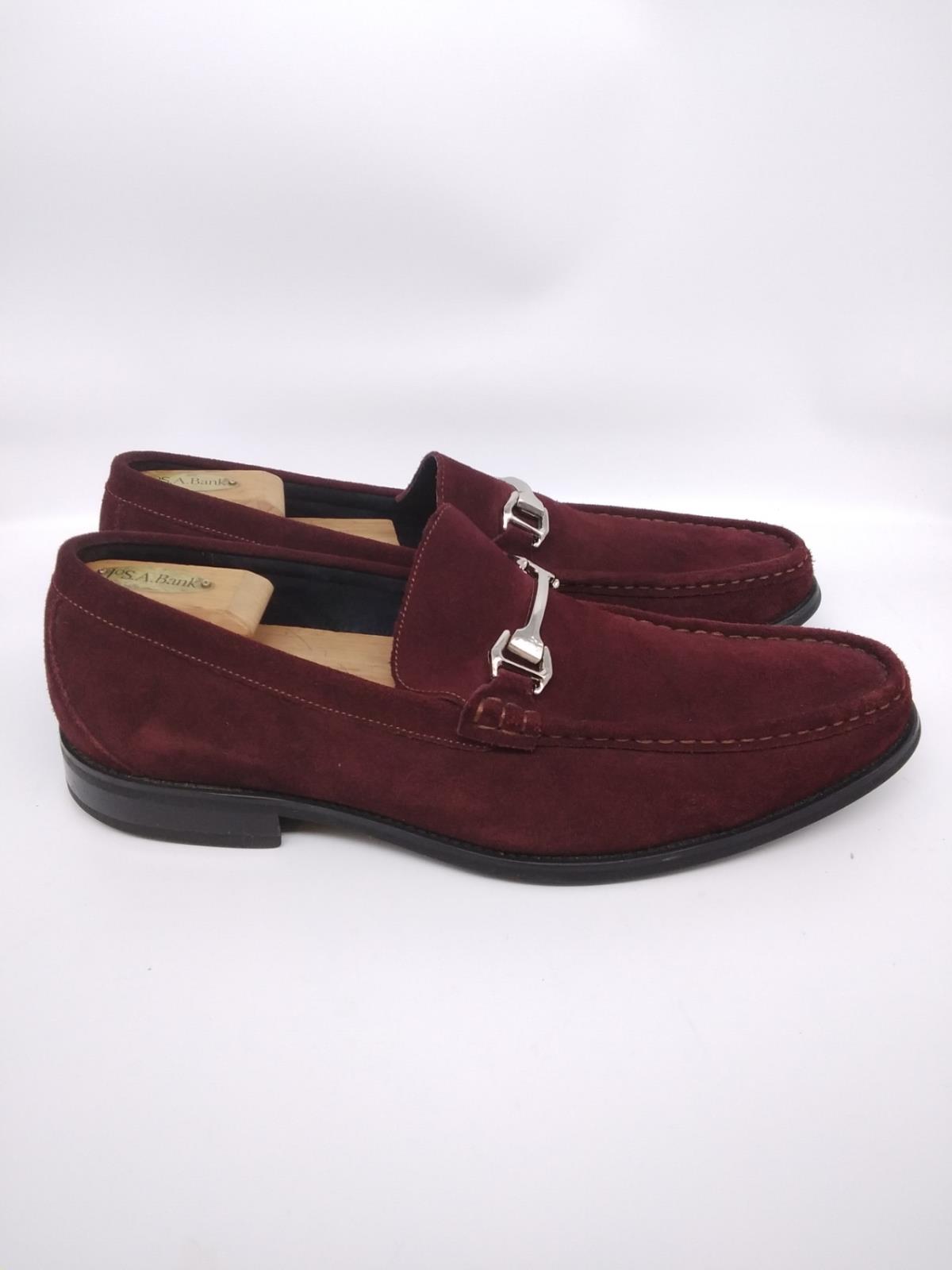Stacy Adams Mens Burgundy Slip On Suede Leather Buckle Loafer Shoes ...