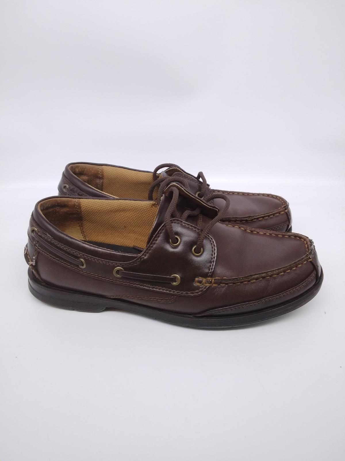 Dexter Mens Brown Lace Up Round Toe Leather Casual Boat Shoes Size 7 | eBay