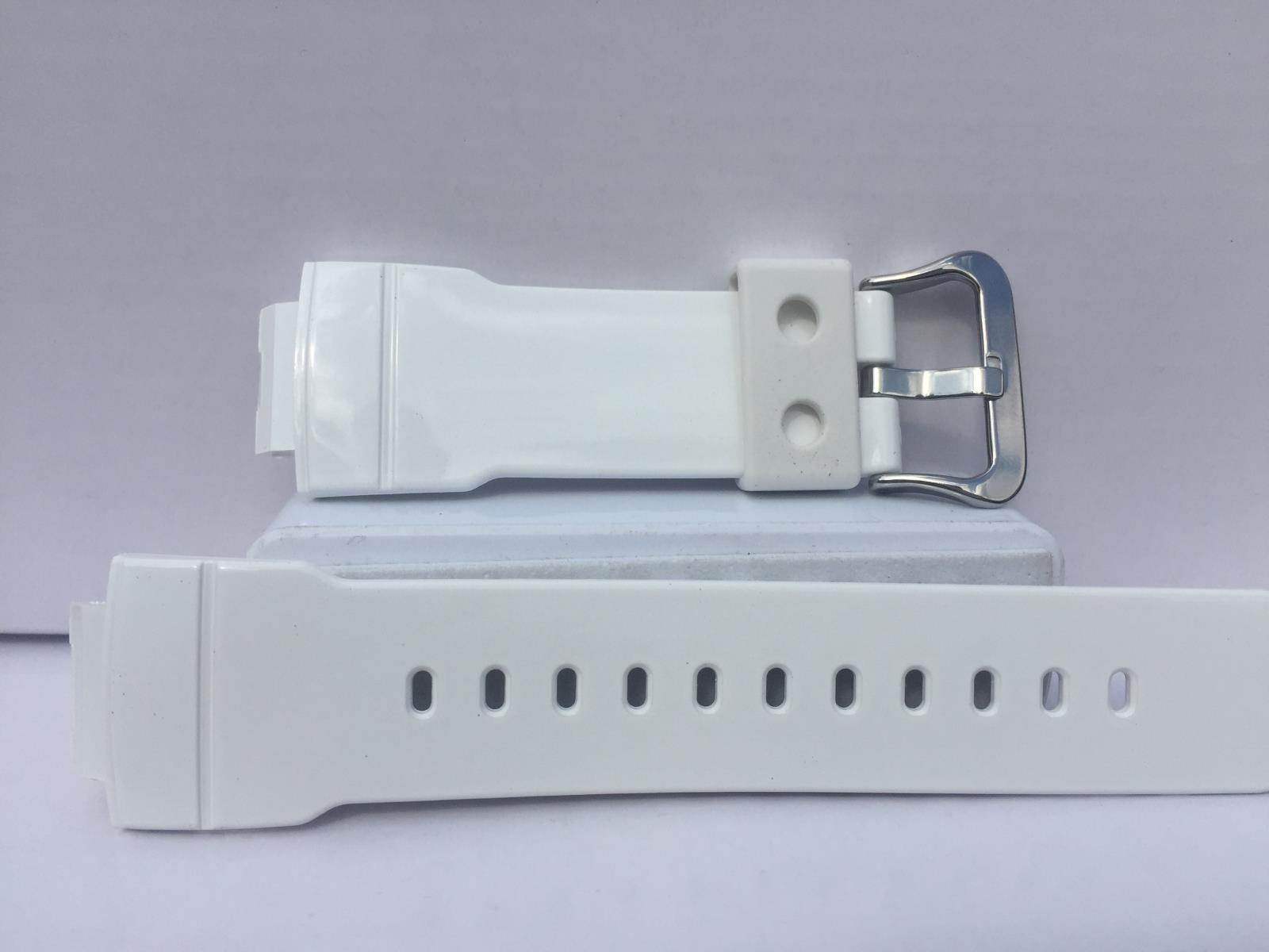 Casio Watchband AW-591 SC-7 Shiny White Resin Strap For