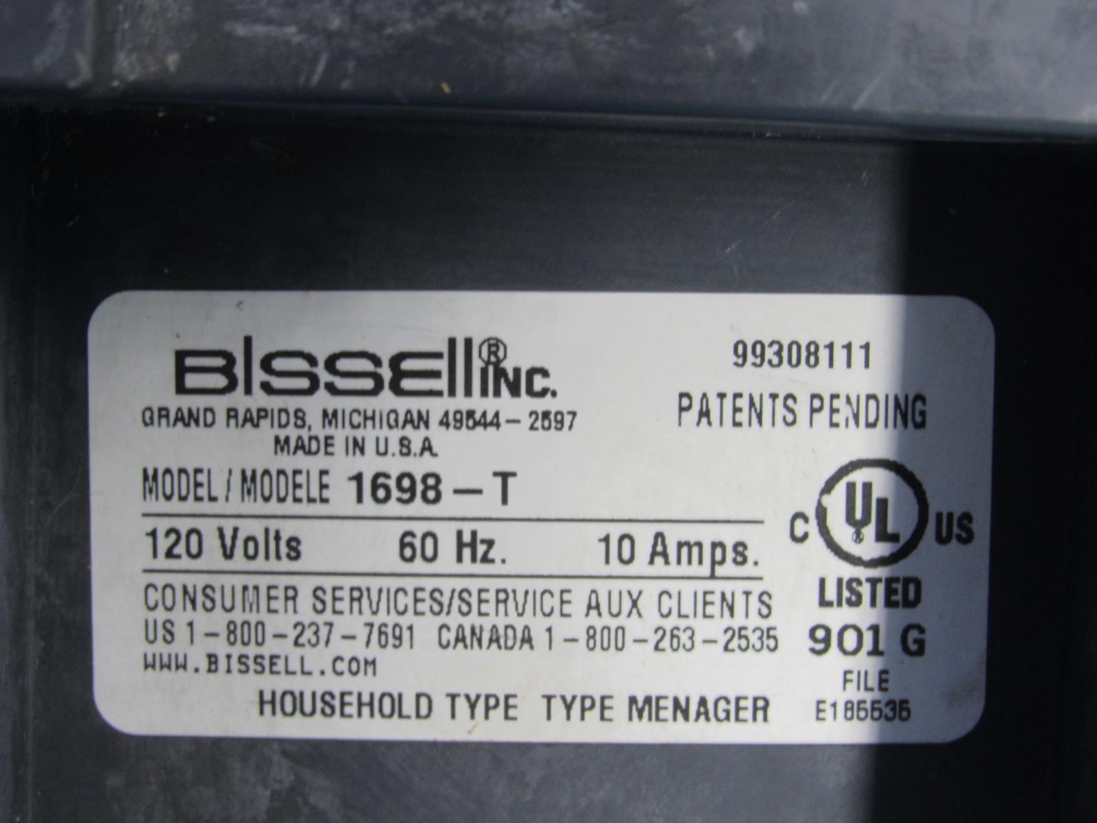 Bissell Proheat Puissance à Vapeur 1693 1694 1697 1698 1698M 1699 792 D - Foto 2