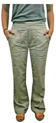 Wahine Blue Women's Pants Pull On Stretch Wide Band Loose Fitting Trousers New - Picture 5 of 6