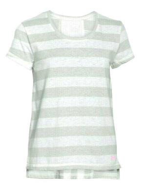 Under Armour Girls' T-Shirt Loose Fit Finale Short Sleeve Stripped Whisper Grey - Picture 10 of 10