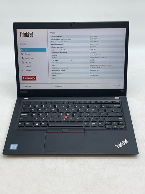 pic of Lenovo ThinkPad T490s i5-8365U 1.6GHz 8GB DDR4 No SSD