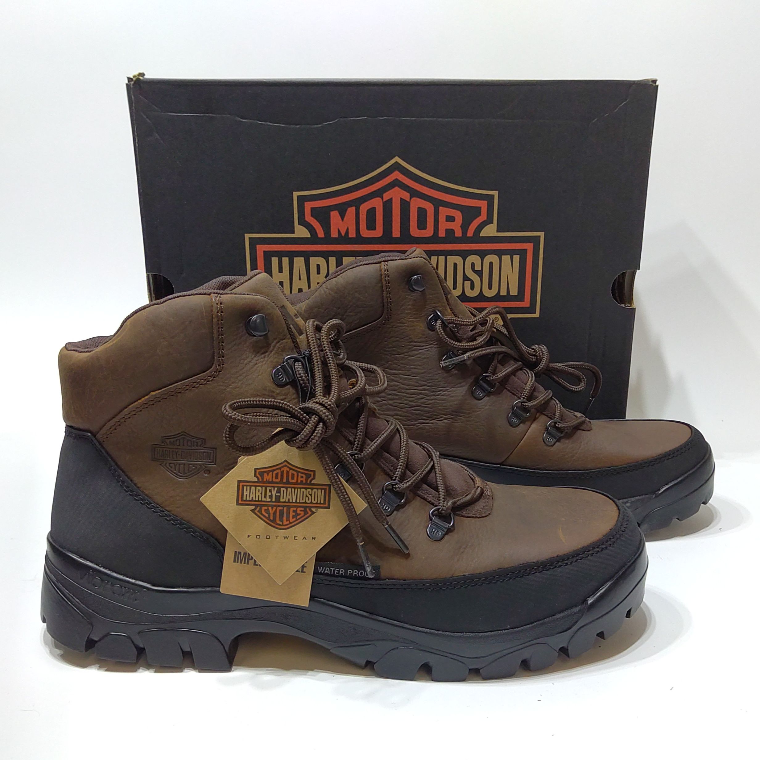 NEW Harley-Davidson Mens MacLeod Waterproof Brown Motorcycle Boot