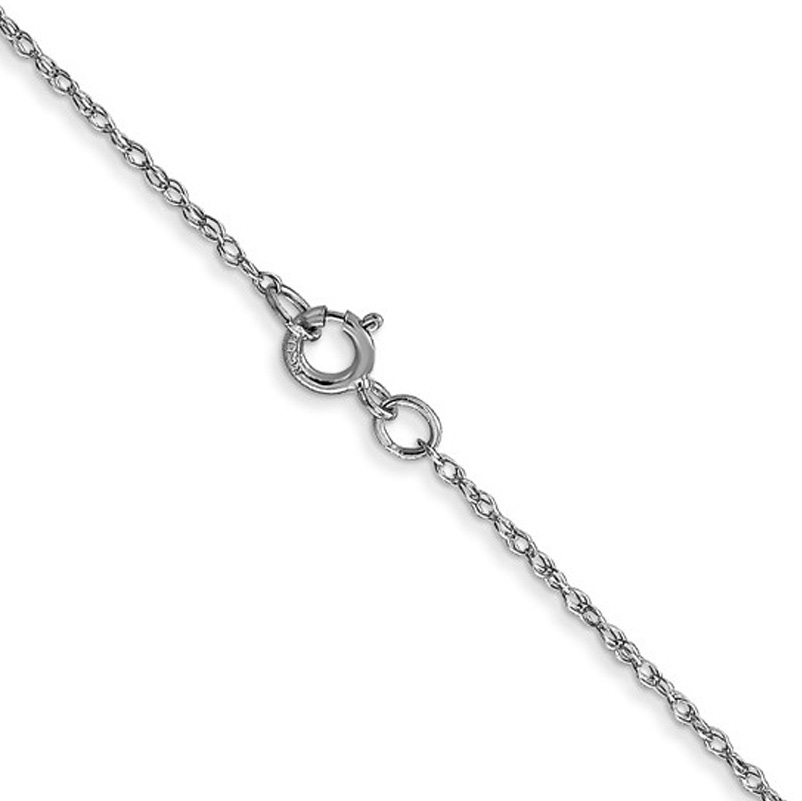 14K White Gold Rope Chain Necklace – 0.60mm Thickness, 18-Inch Length, Real Gold