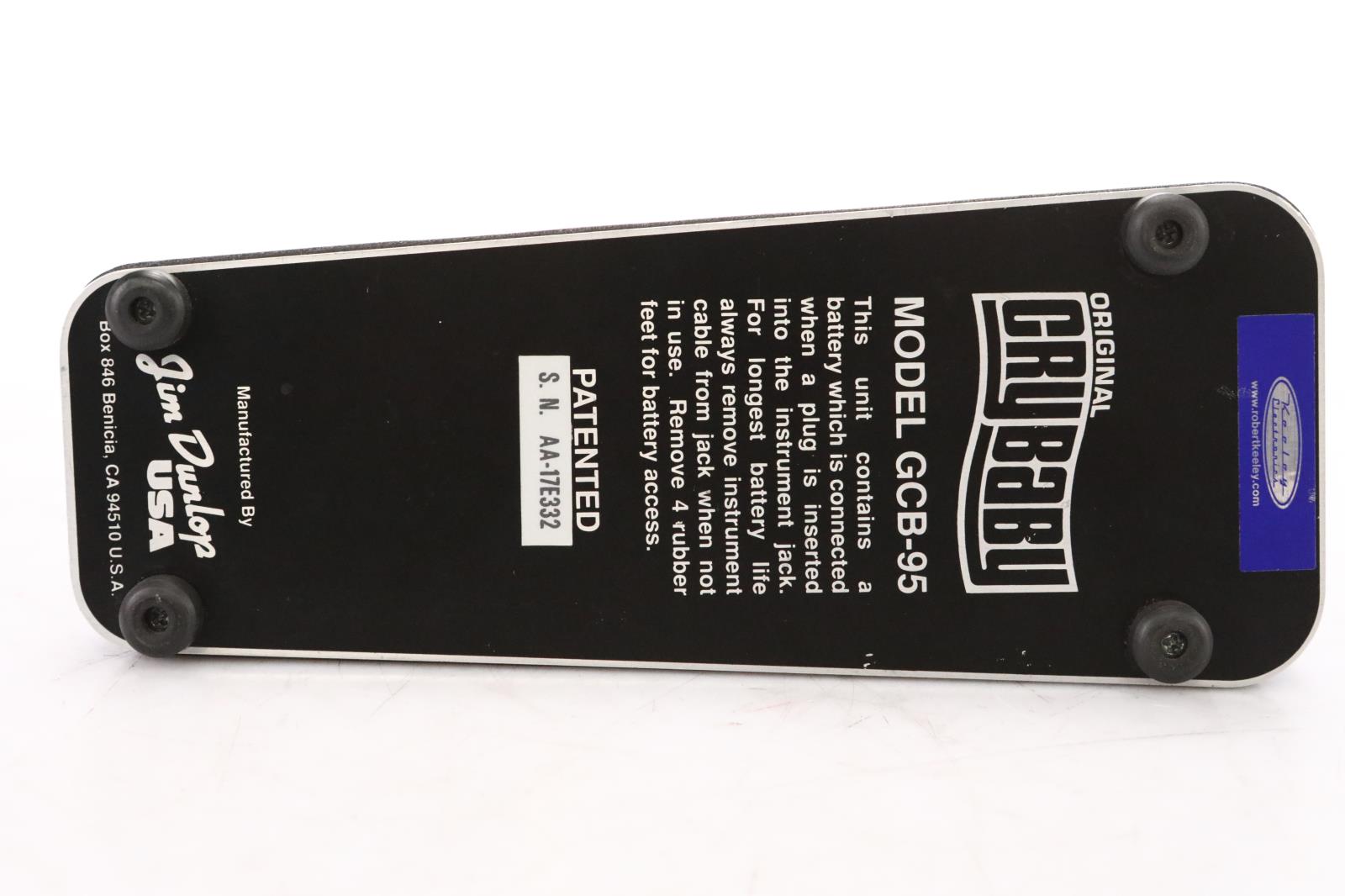 Jim Dunlop Original Crybaby GCB-95 Wah Guitar Pedal w/ Keeley Mod