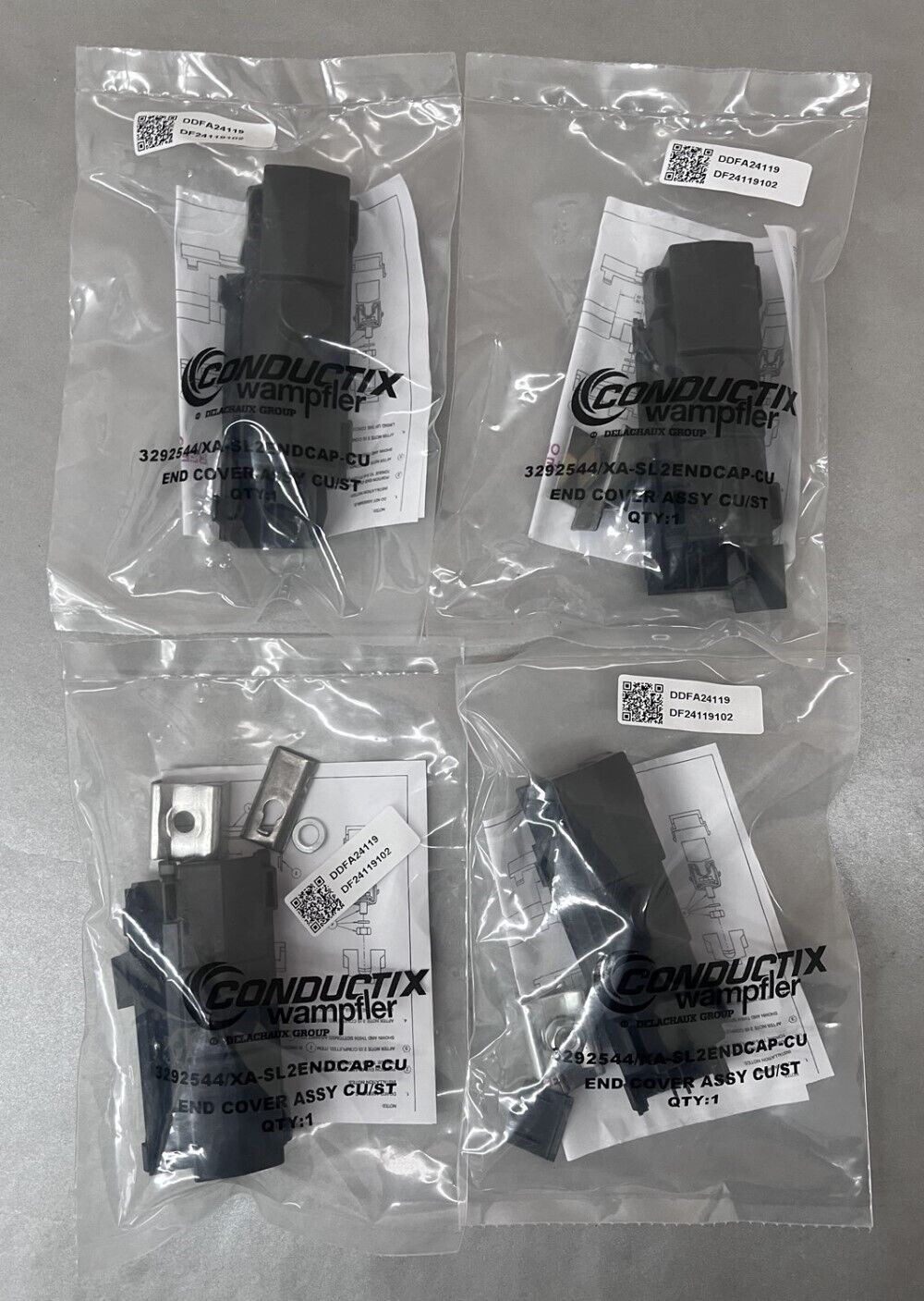 QTY 4 Conductix Wampfler End Cover Assembly CU-ST 3292544/XA