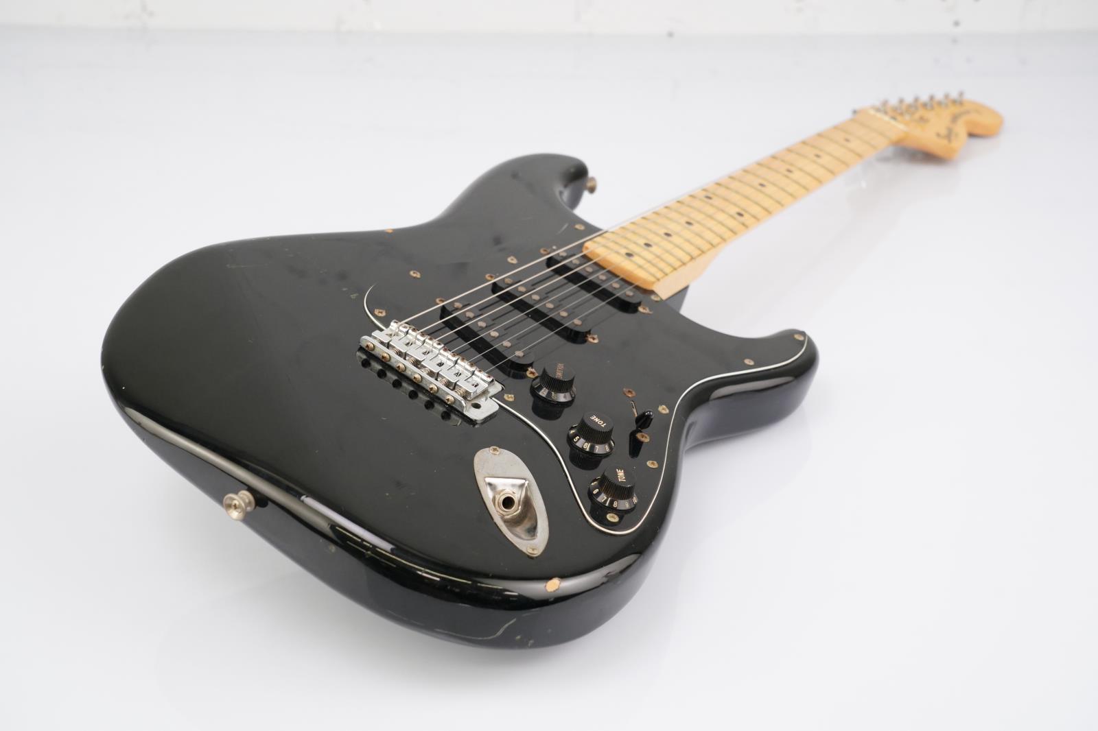1985 Fender Squire Stratocaster MIJ Black Electric Guitar w