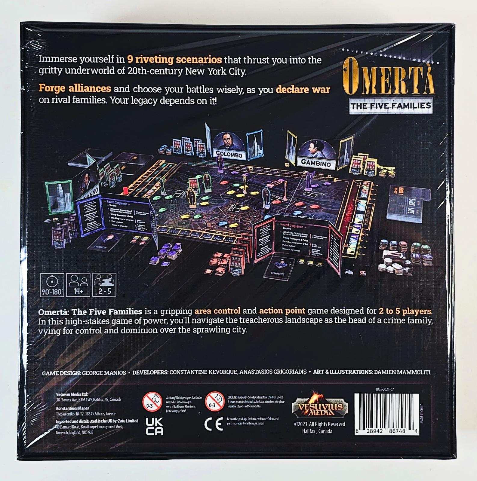 Vesuvius Media Omerta The Five Families Deluxe Kickstarter Edition - SEALED - Bild 3 von 8