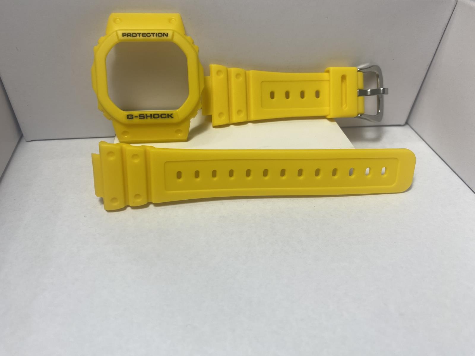 Casio DW-5600 E Original Set: Yellow Watchband/Bezel. Combo: Strap