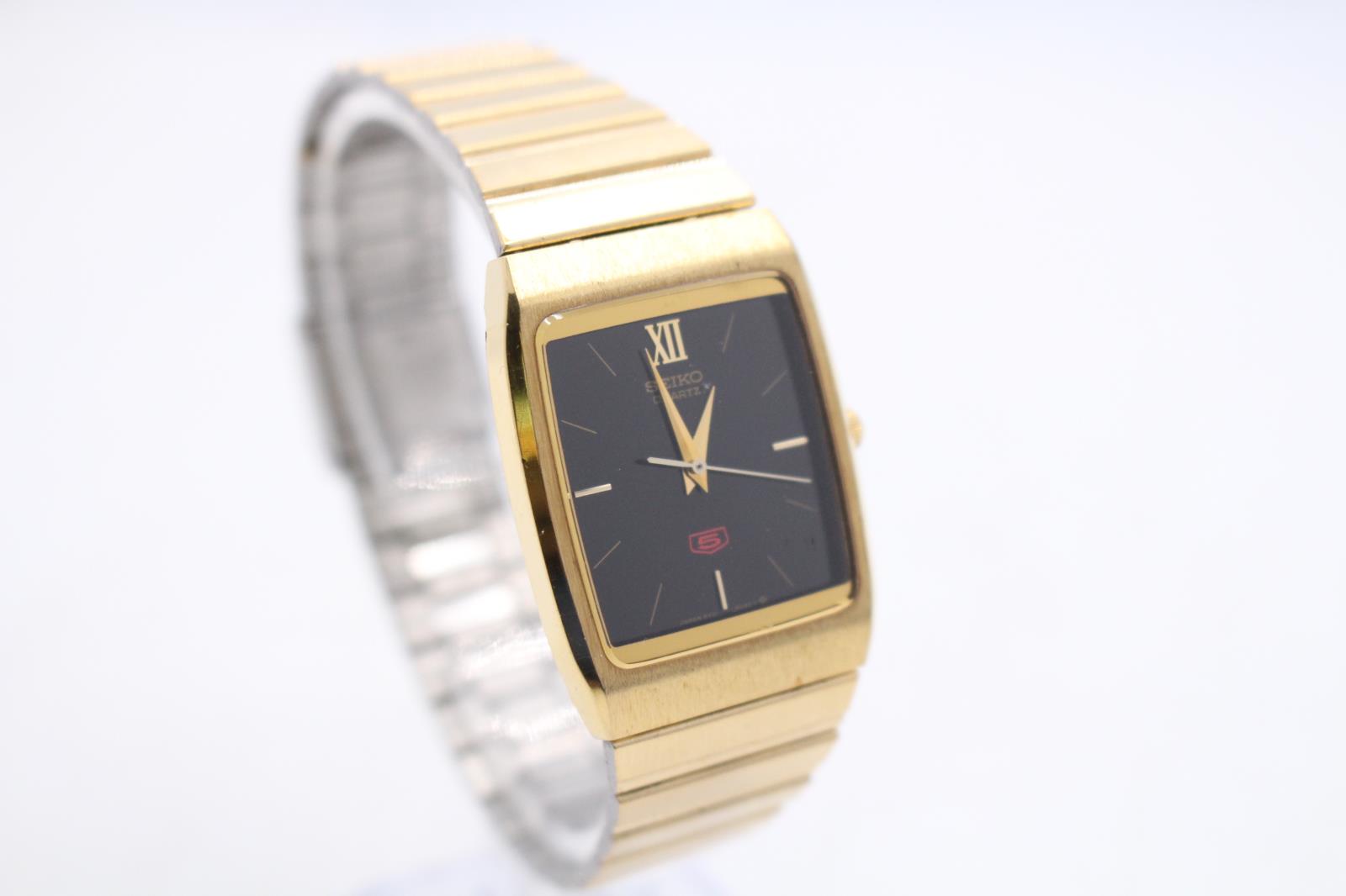 射美　GOLD　BY5　720ml Seiko Watch Unisex Leather Black Stainless Steel Gold Water