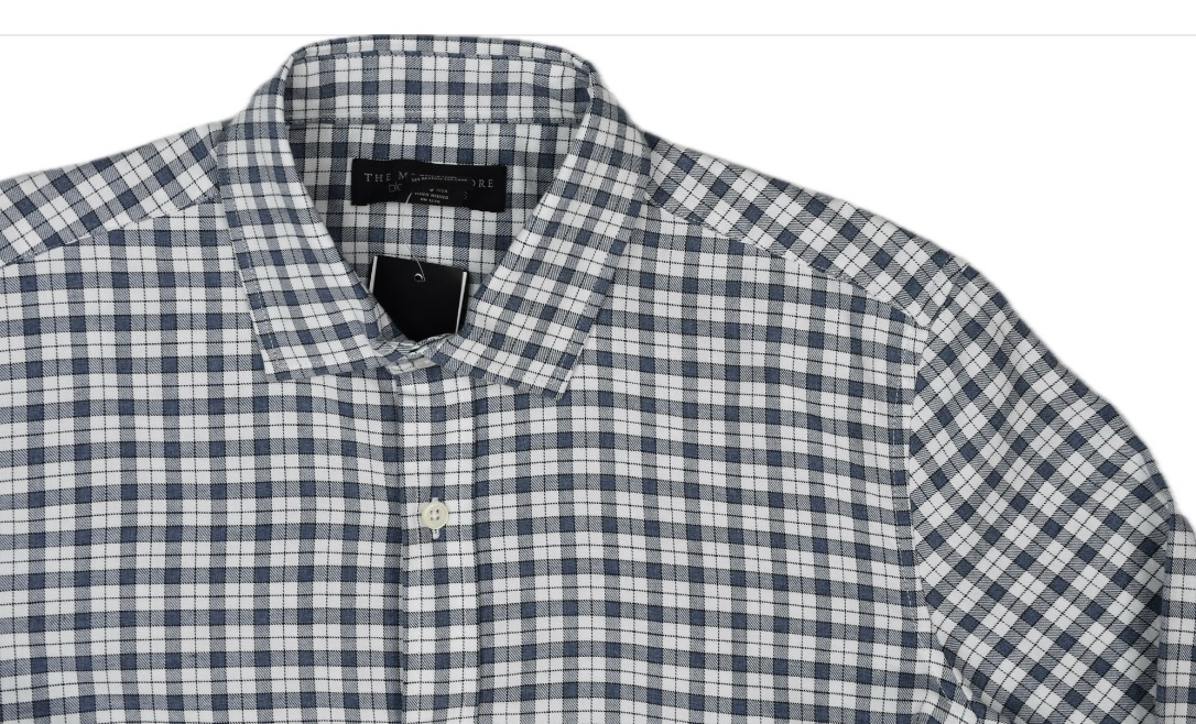The Men's Store Plaid Flannel Shirt Navy S New $98 14419 | eBay