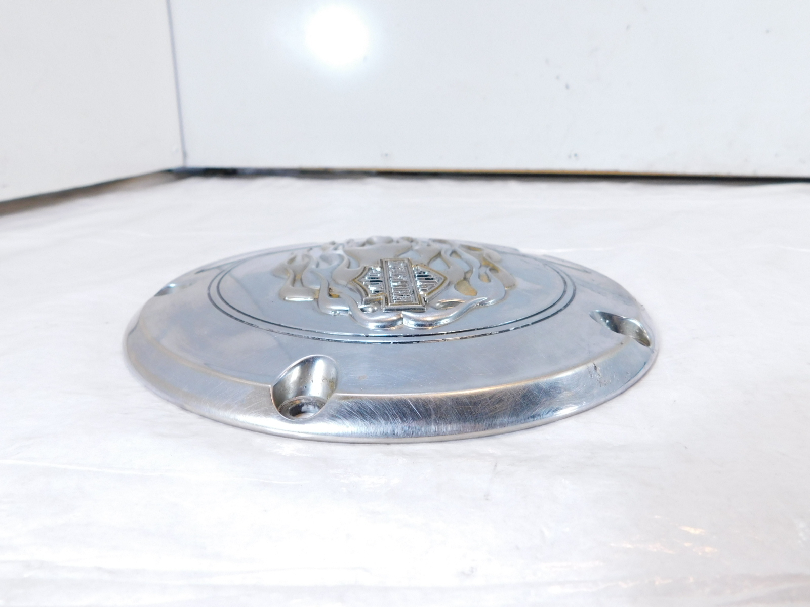 Harley Davidson Twin Cam Dyna Softail Left Engine Flames Derby