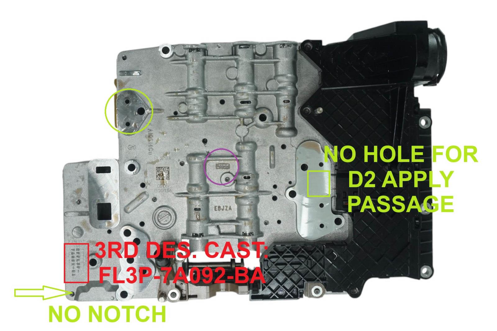 49740A - 6R80, VALVE BODY, 3RD DES, M-SHIFT, PLATE CAST: FL3P