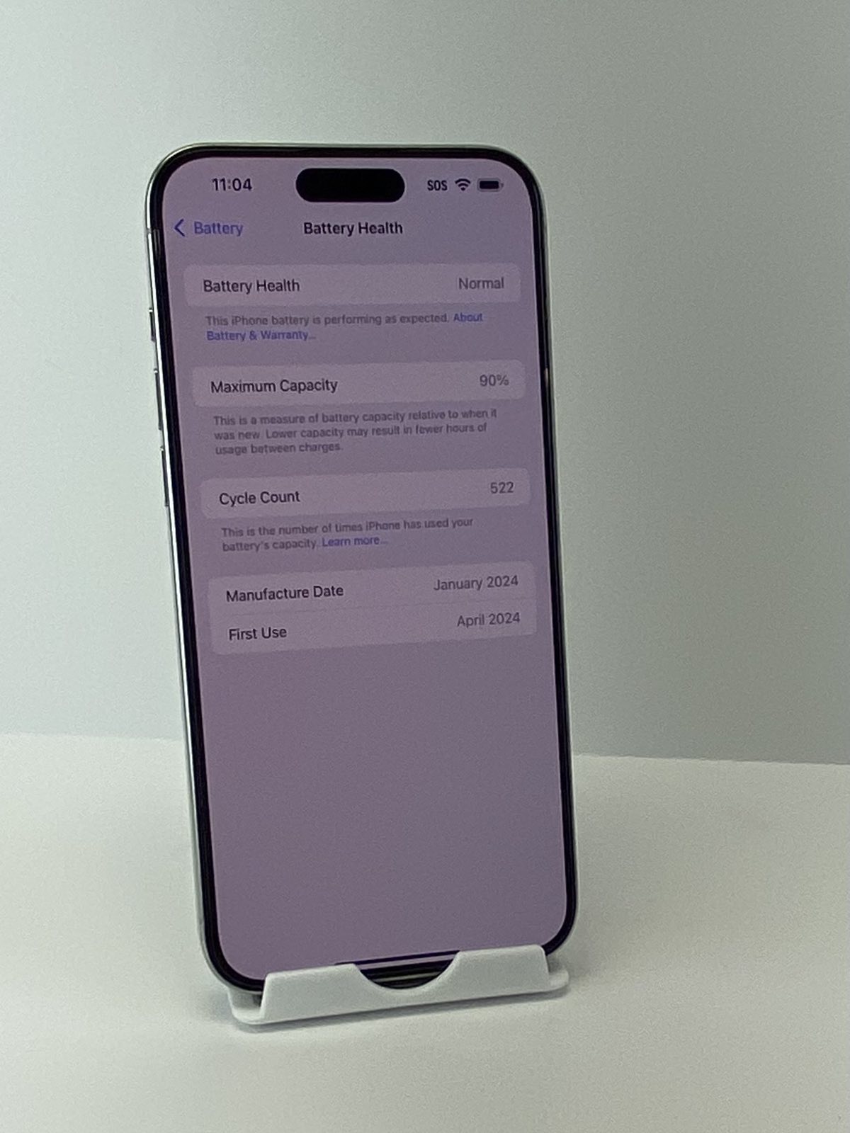 Apple iPhone 15 Pro Max A2849 256GB White! 90% battery