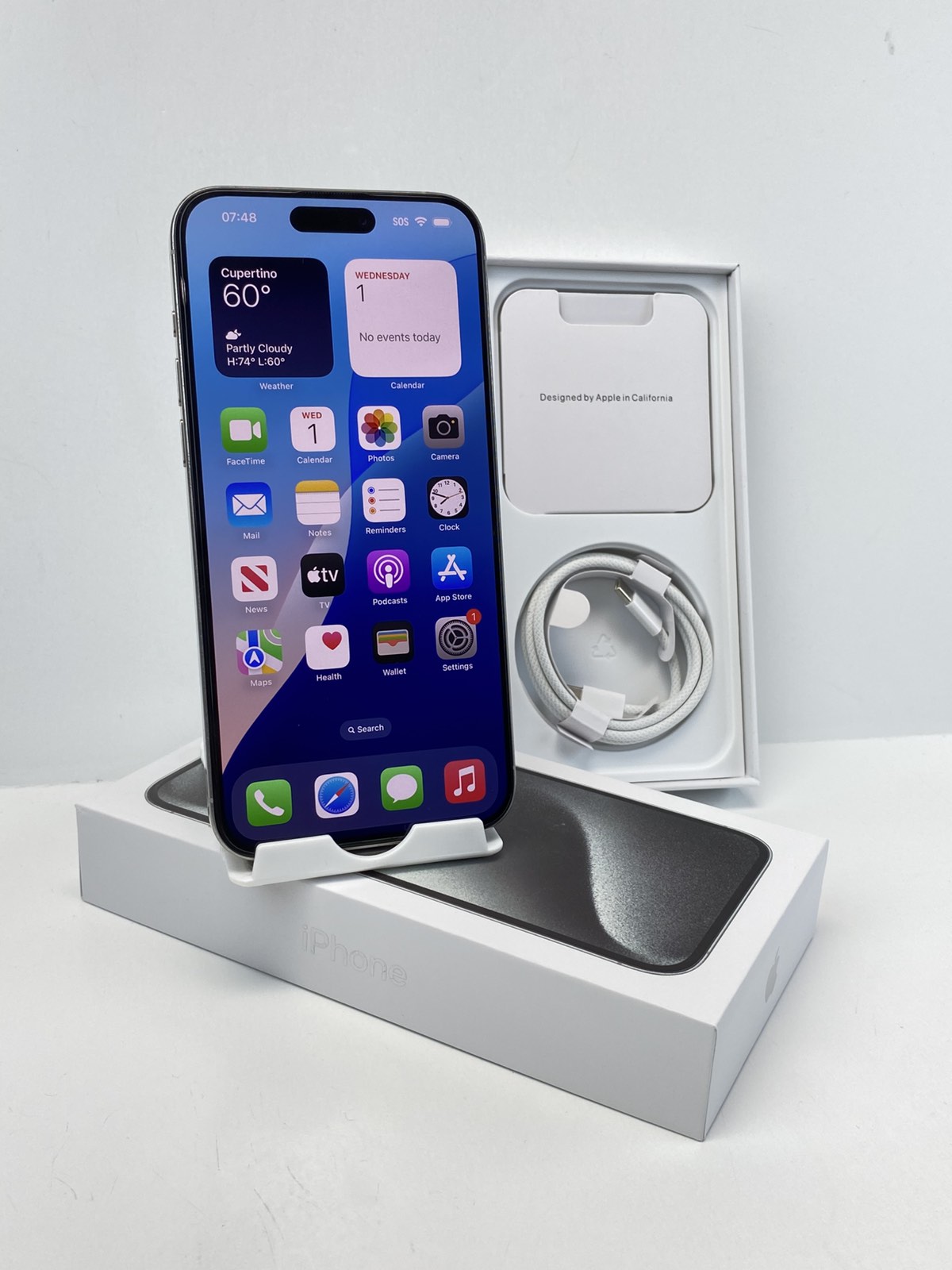 Apple iPhone 15 Pro Max A2849 1TB White! Factory Unlocked! 90