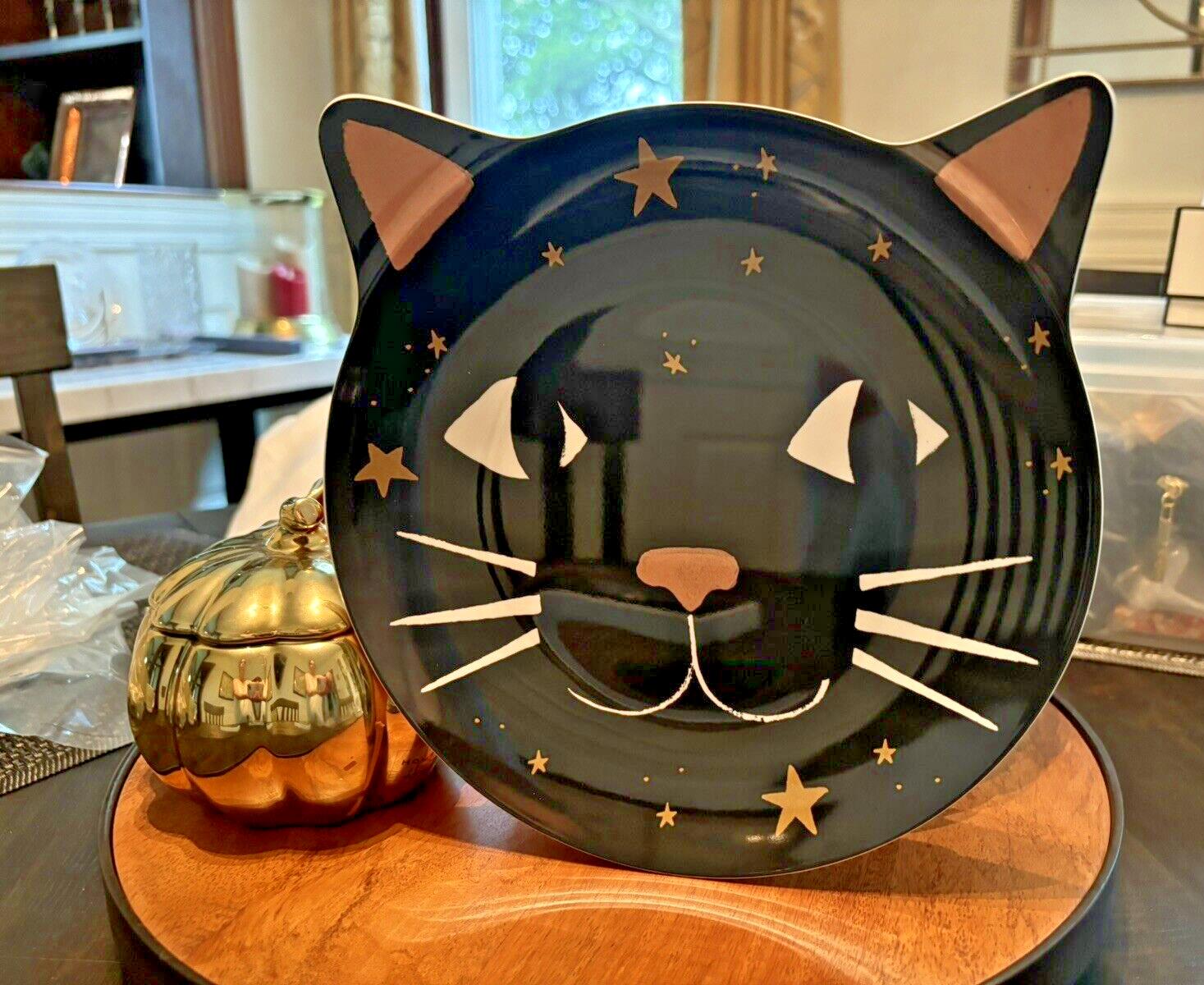 Pottery Barn Disney Halloween Holiday PLATE+UTENSIL party black cat SET 8 kid ! detailed image 2