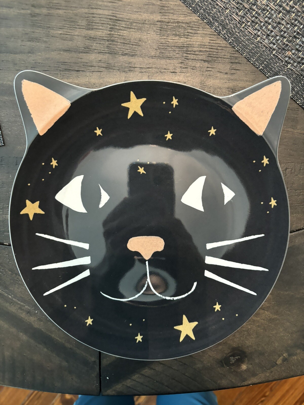 Pottery Barn Disney Halloween Holiday PLATE+UTENSIL party black cat SET 8 kid ! detailed image 9