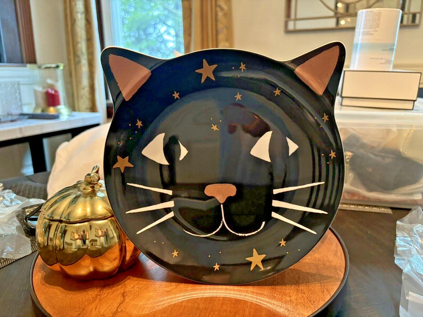 Pottery Barn Disney Halloween Holiday PLATE+UTENSIL party black cat SET 8 kid ! detailed image 10