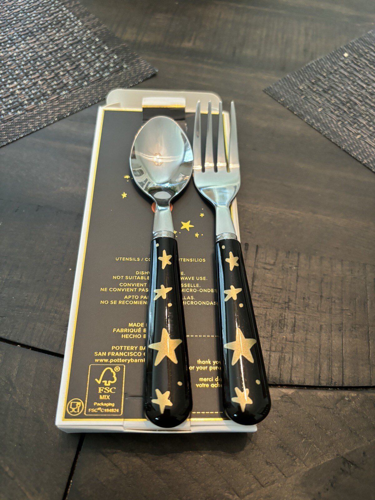 Pottery Barn Disney Halloween Holiday PLATE+UTENSIL party black cat SET 8 kid ! detailed image 11