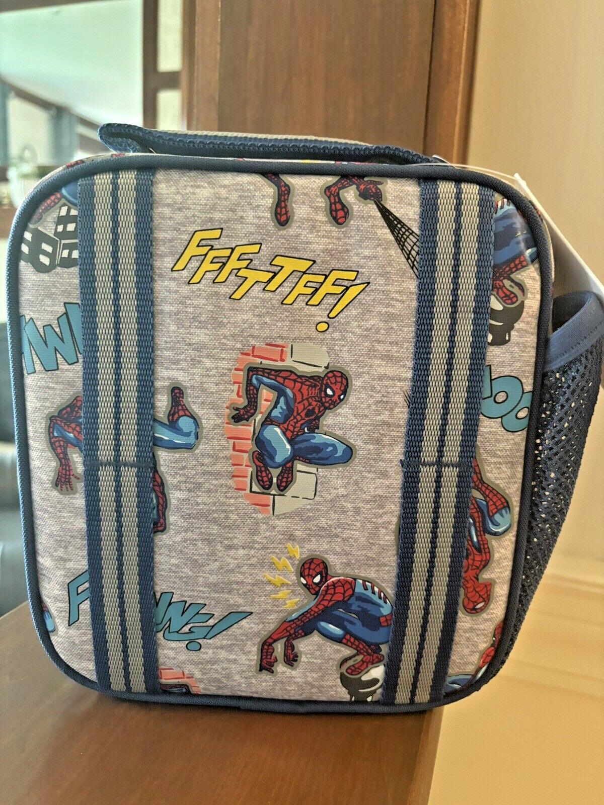Pottery Barn School Marvel Avengers Spider-Man Super LUNCH BOX BAG+Utensil Set . product image view 6