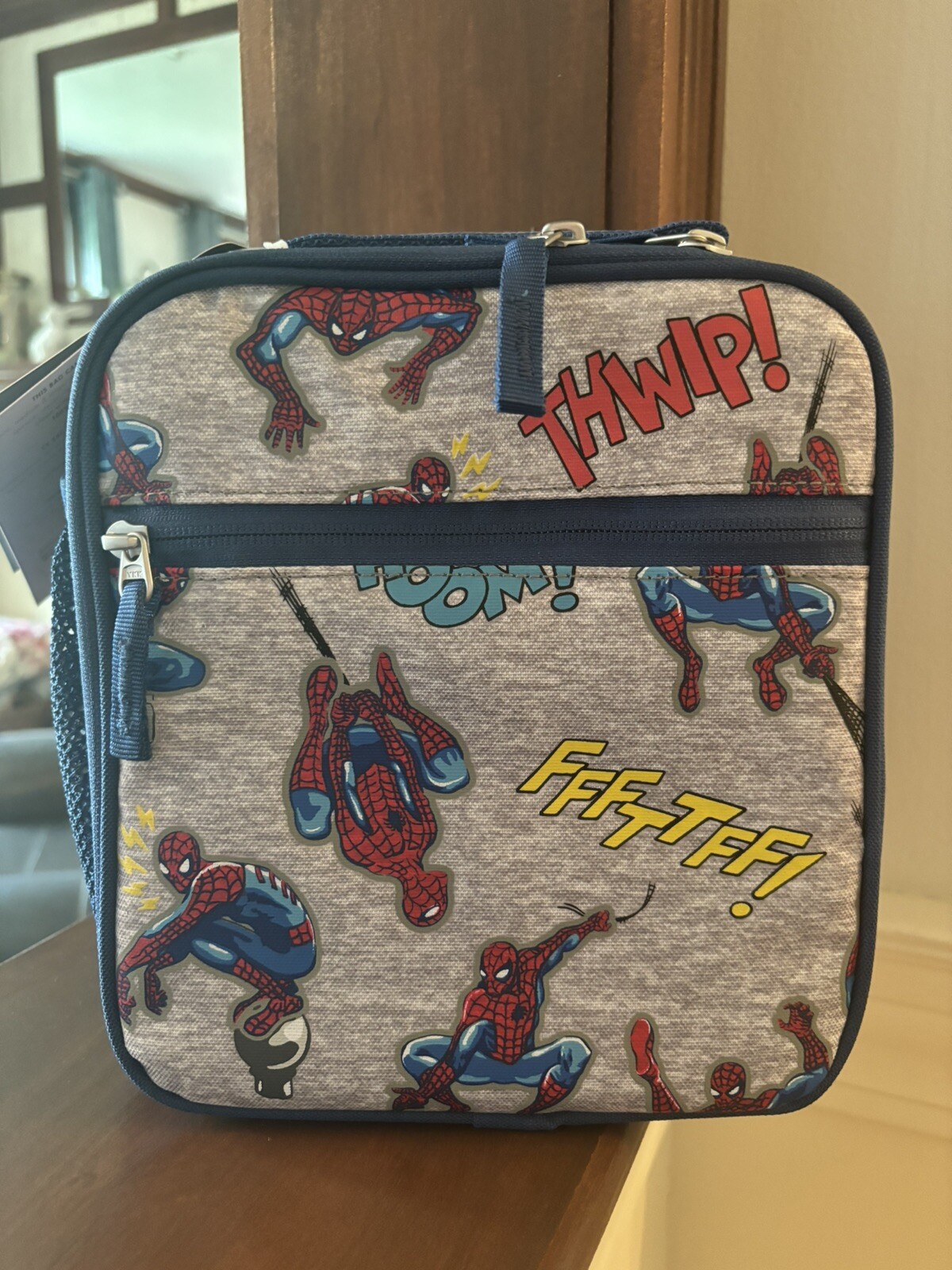 Pottery Barn School Marvel Avengers Spider-Man Super LUNCH BOX BAG+Utensil Set . product image view 8