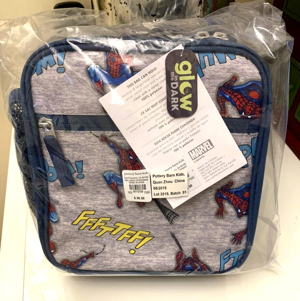 Pottery Barn School Marvel Avengers Spider-Man Super LUNCH BOX BAG+Utensil Set . detailed image 13