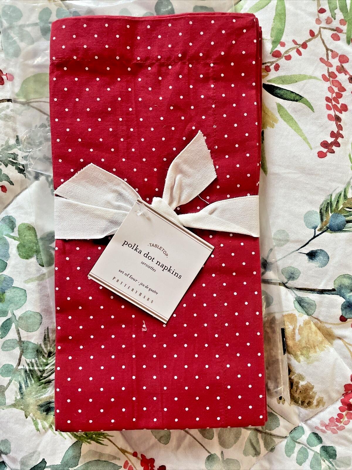 Pottery barn holiday Valentine party napkin red Christmas easter SET 4 gift π main product image