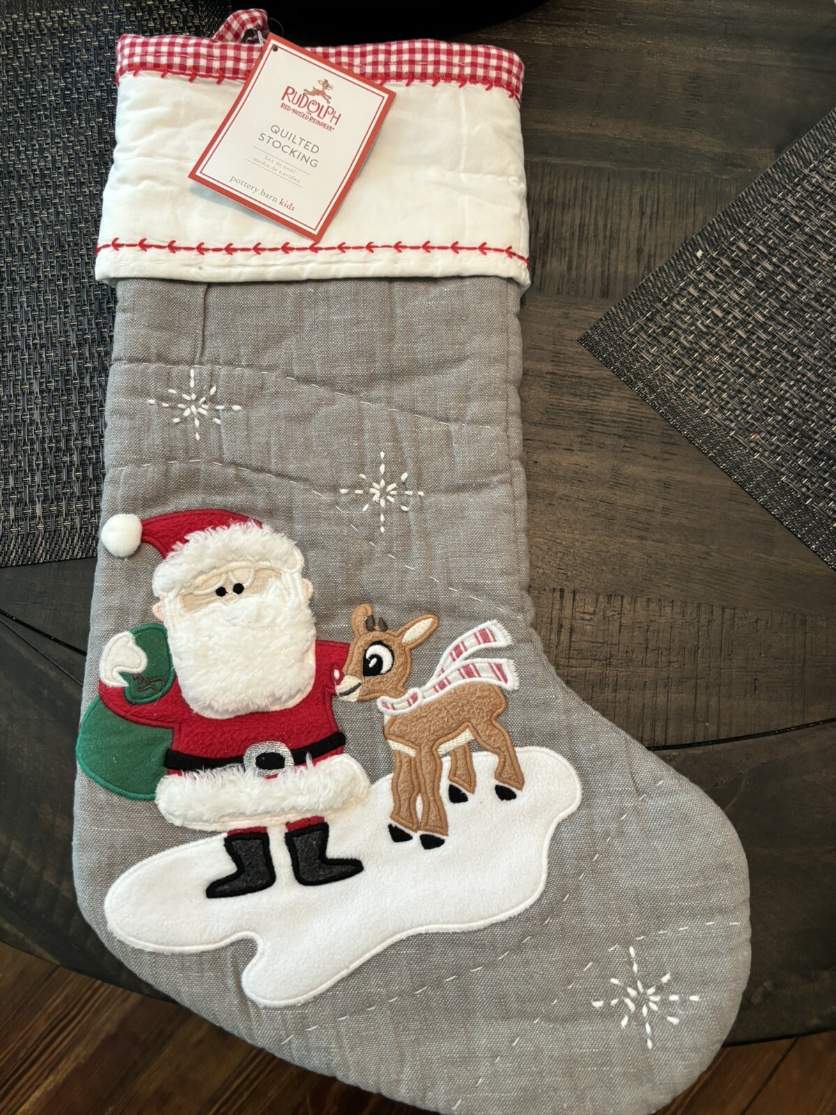 Disney Pottery Barn Holiday Christmas stocking Santa Rudolph Seuss tree Party detailed image 8