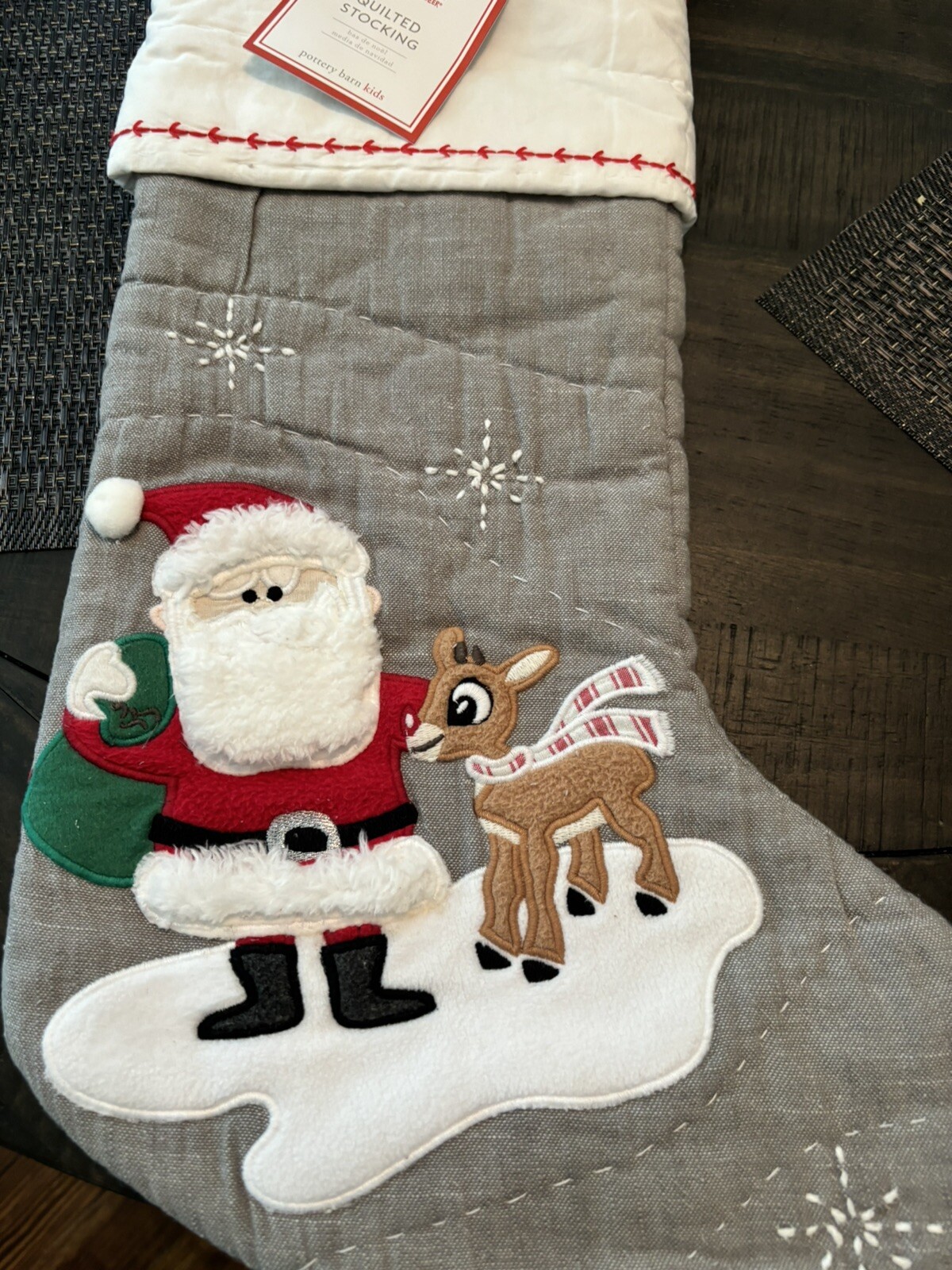 Disney Pottery Barn Holiday Christmas stocking Santa Rudolph Seuss tree Party detailed image 9