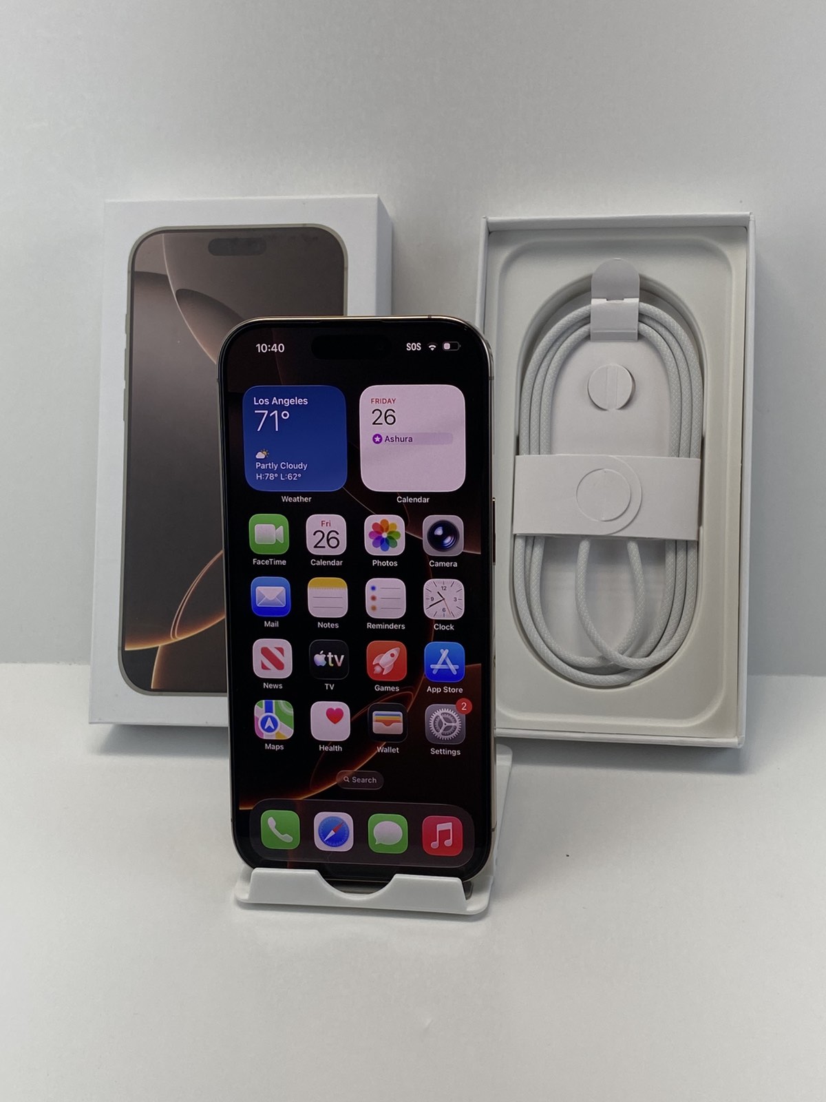 Apple iPhone 16 Pro A3083 128GB Desert 100% battery health Factory Unlocked